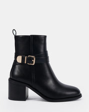 DESIRAE BLACK HEELED BOOTS