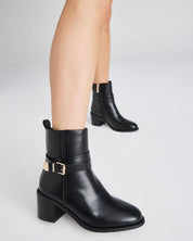 DESIRAE BLACK HEELED BOOTS