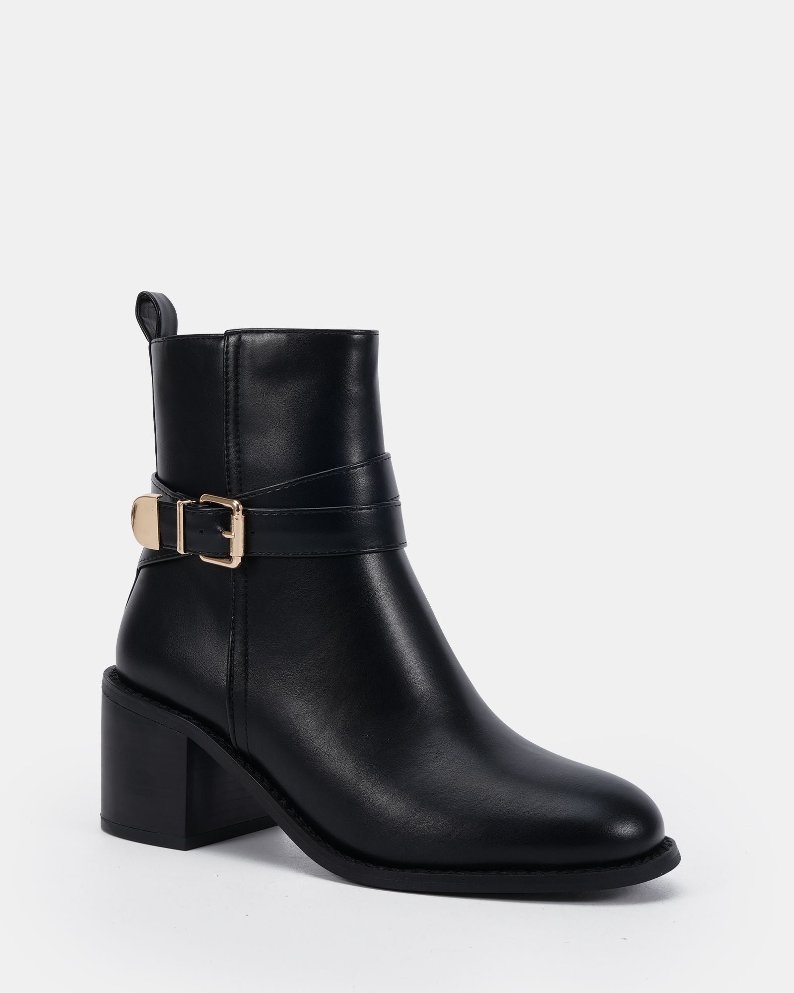 DESIRAE BLACK HEELED BOOTS