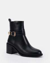 DESIRAE BLACK HEELED BOOTS