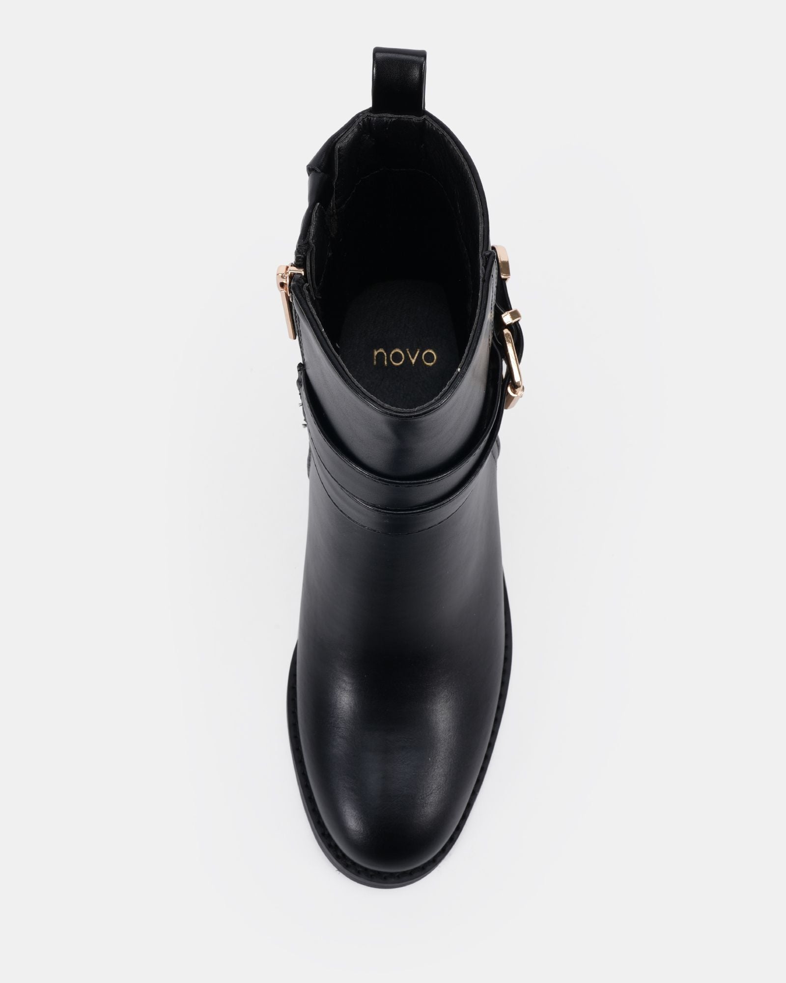 DESIRAE BLACK HEELED BOOTS