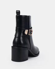 DESIRAE BLACK HEELED BOOTS