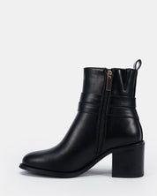 DESIRAE BLACK HEELED BOOTS