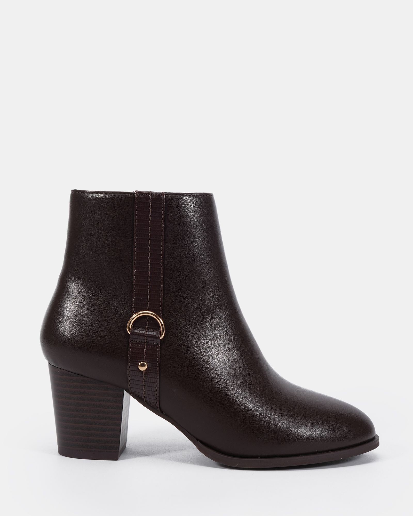 DOUR ESPRESSO HEELED BOOTS