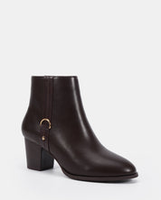DOUR ESPRESSO HEELED BOOTS