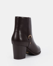 DOUR ESPRESSO HEELED BOOTS