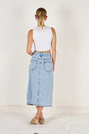 LUCIA MIDI SKIRT - LIGHT BLUE