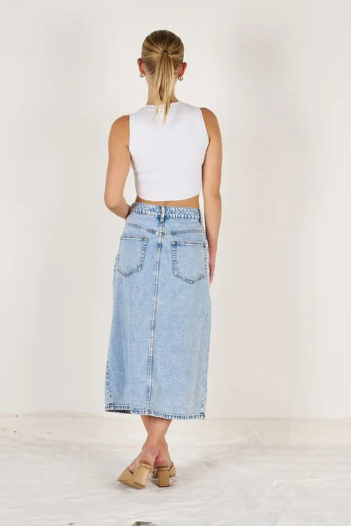 LUCIA MIDI SKIRT - LIGHT BLUE
