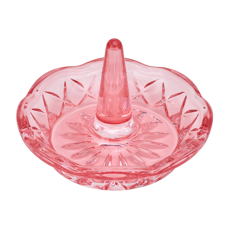 Glass Ring Holder - Luxe Round- pink