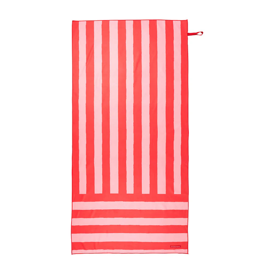 Sand Free Towel - Red Stripe 160cm x 80cm