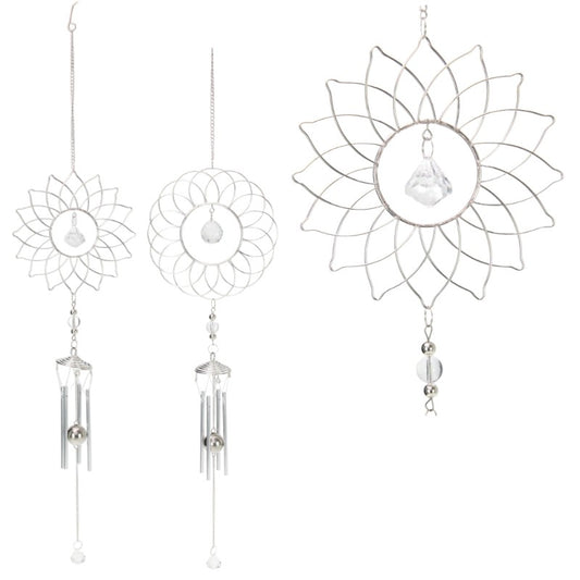 85cm Silver Round Flower Wind Chime
