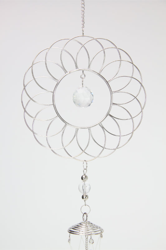 85cm Silver Round Flower Wind Chime