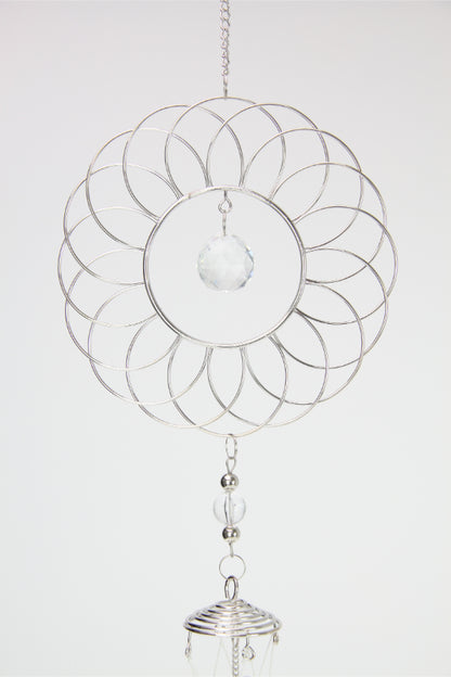 85cm Silver Round Flower Wind Chime