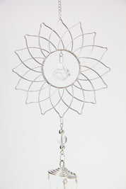 85cm Silver Round Flower Wind Chime