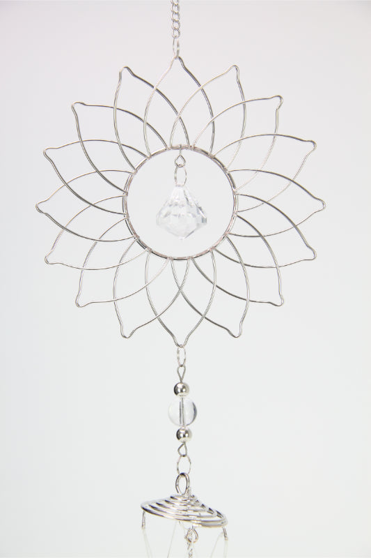 85cm Silver Round Flower Wind Chime