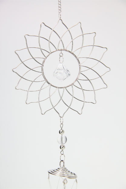 85cm Silver Round Flower Wind Chime