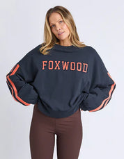 Foxwood | ELEVATED SUNDAY CREW - NAVY WITH ORANGE