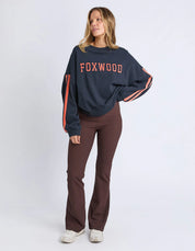 Foxwood | ELEVATED SUNDAY CREW - NAVY WITH ORANGE