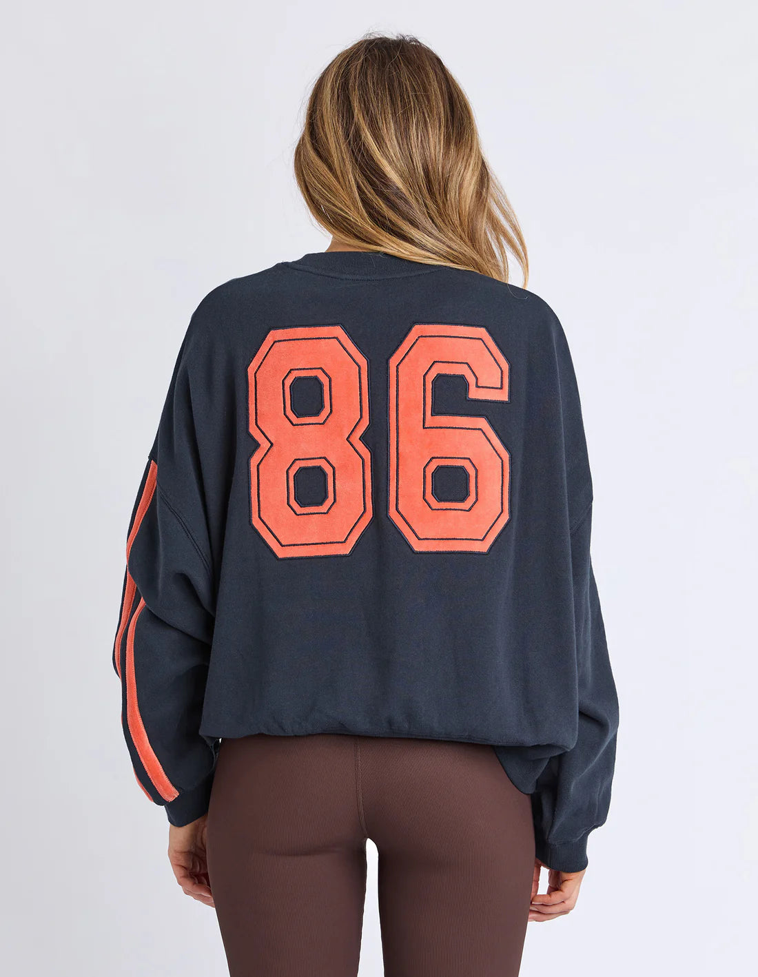 Foxwood | ELEVATED SUNDAY CREW - NAVY WITH ORANGE
