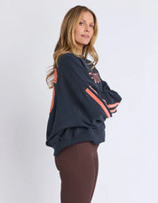 Foxwood | ELEVATED SUNDAY CREW - NAVY WITH ORANGE