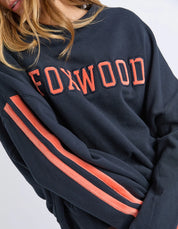 Foxwood | ELEVATED SUNDAY CREW - NAVY WITH ORANGE