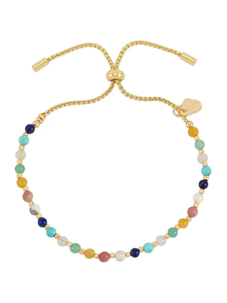 Estella Bartlett Gold Tone Wellness Mixed Gemstone Amelia Bracelet