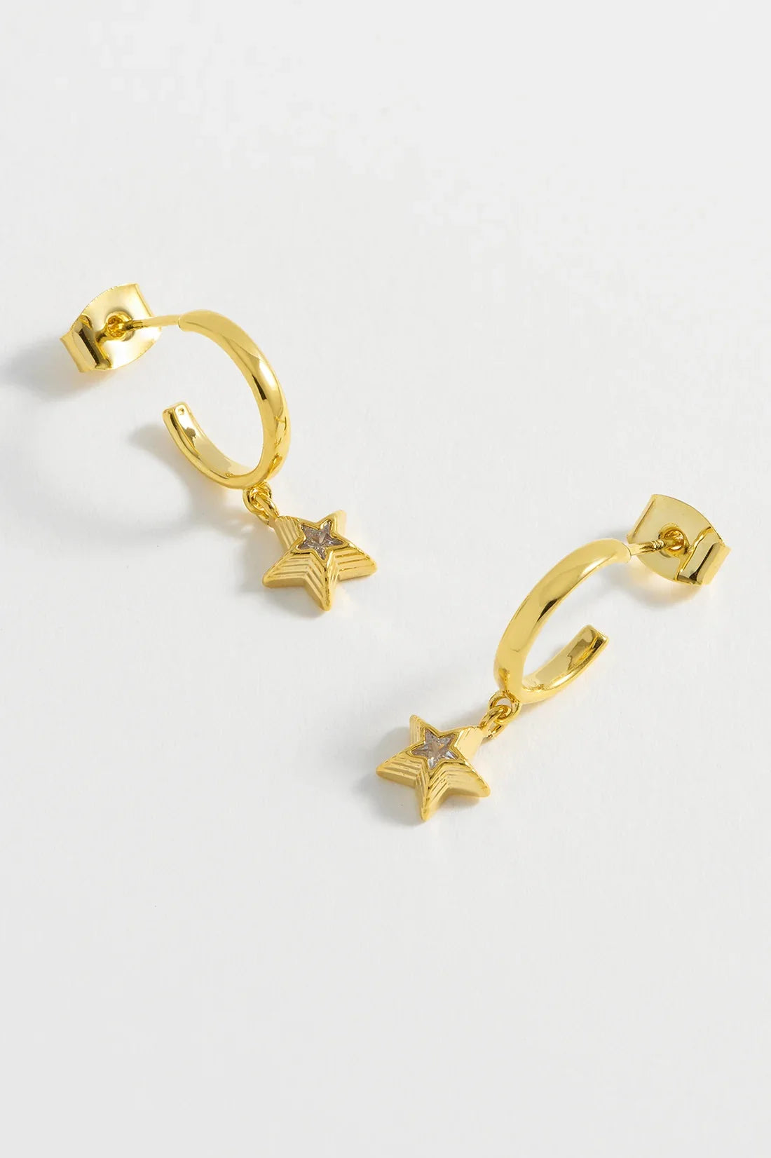 Star Hoop Earrings - Gold Plated