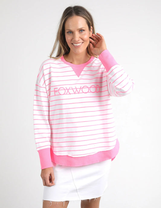 Simplified Crew Stripe Neon Rose