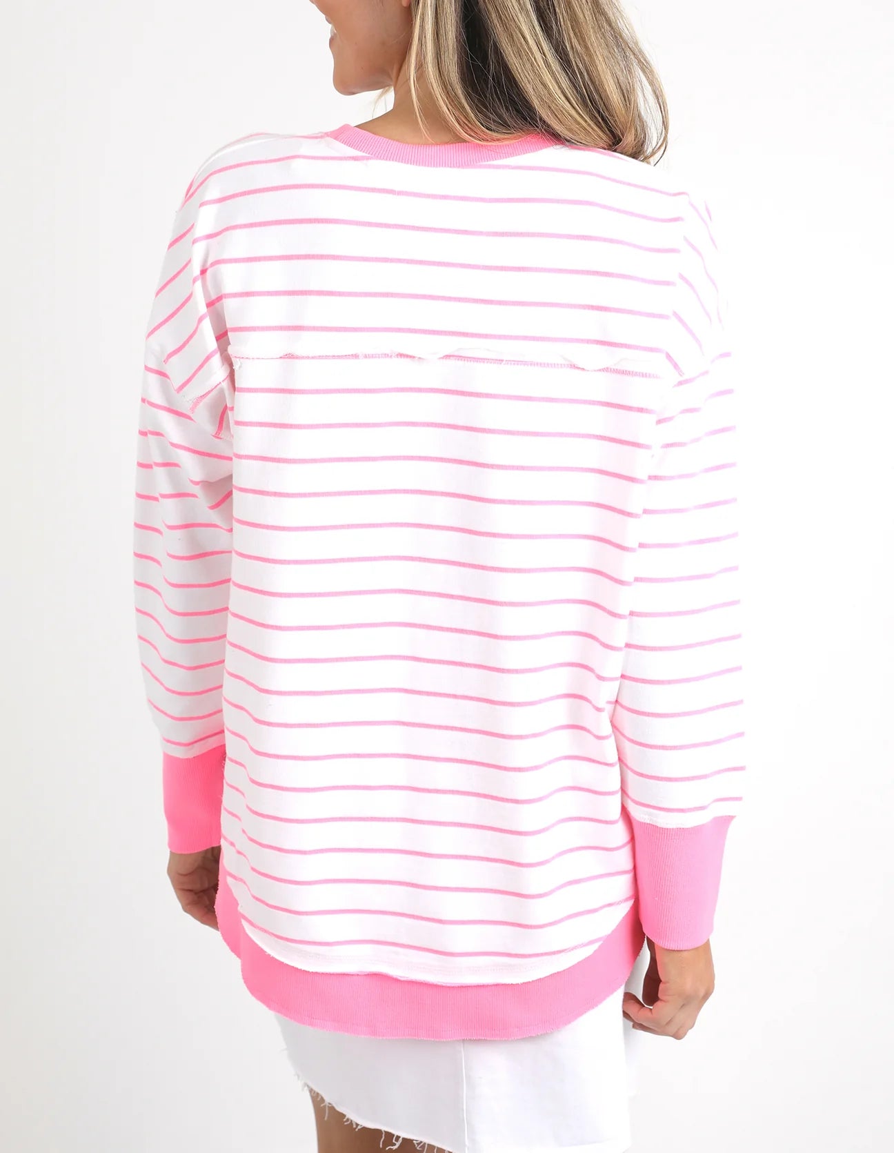 Simplified Crew Stripe Neon Rose