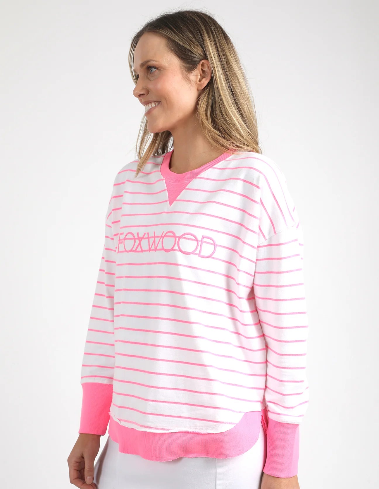 Simplified Crew Stripe Neon Rose