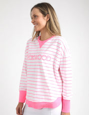 Simplified Crew Stripe Neon Rose