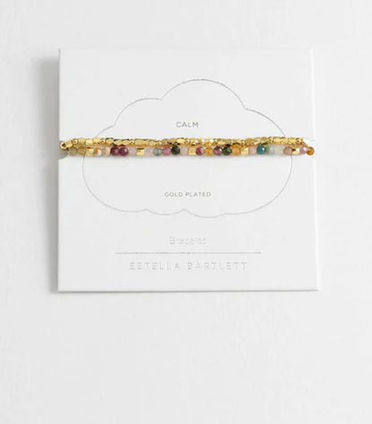ESTELLA COCO BEAD AND TOURMALINE DOUBLE BRACELET