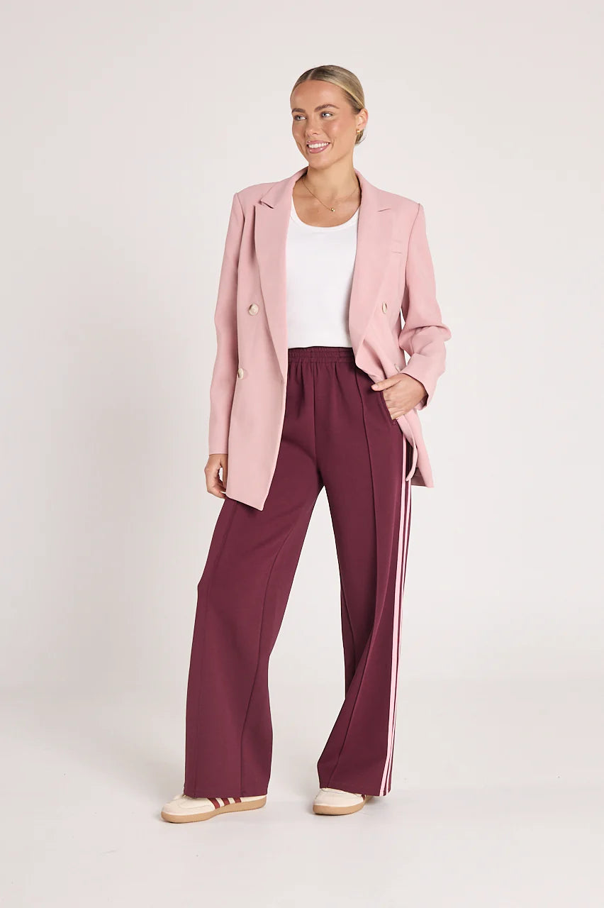 Noah Wide Pant - Pink Plum Stripe