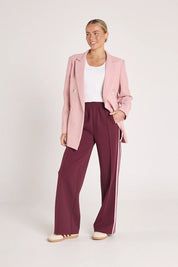 Noah Wide Pant - Pink Plum Stripe