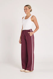 Noah Wide Pant - Pink Plum Stripe