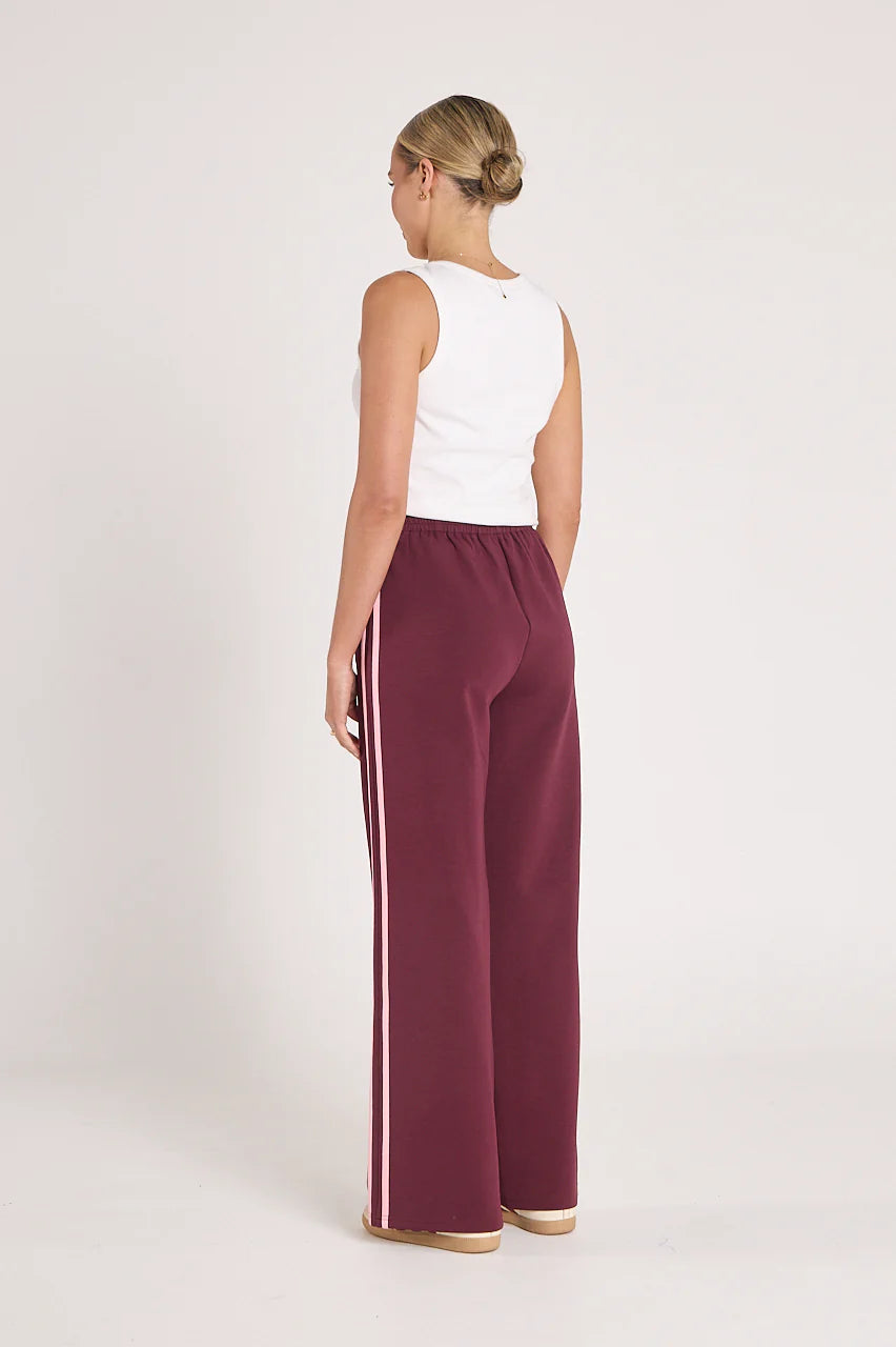 Noah Wide Pant - Pink Plum Stripe
