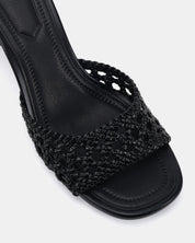 YUNA BLACK HEELED SANDALS