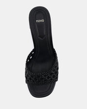 YUNA BLACK HEELED SANDALS