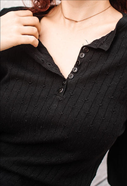 Adele button open light jumper- mocha & pink