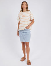 Huntleigh Stripe Tee Orange White Stripe