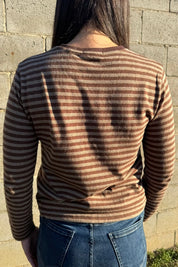 LITTLE LIES Athena Stripe Long Sleeve - Brown