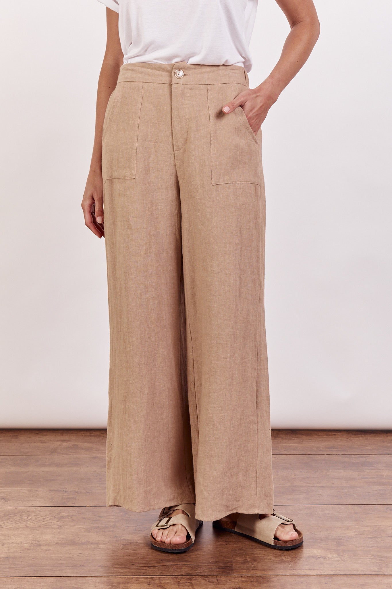 Little Lies |Jude Linen Pants - Taupe