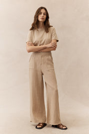 Little Lies |Jude Linen Pants - Taupe