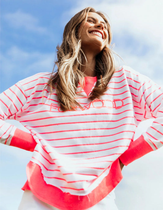 Simplified Crew Stripe Neon Pink