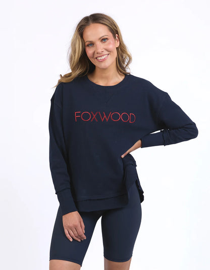Simplified Metallic Crew Navy & Red