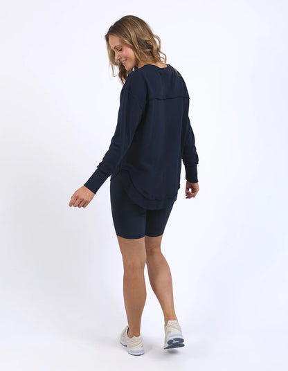 Simplified Metallic Crew Navy & Red
