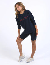 Simplified Metallic Crew Navy & Red