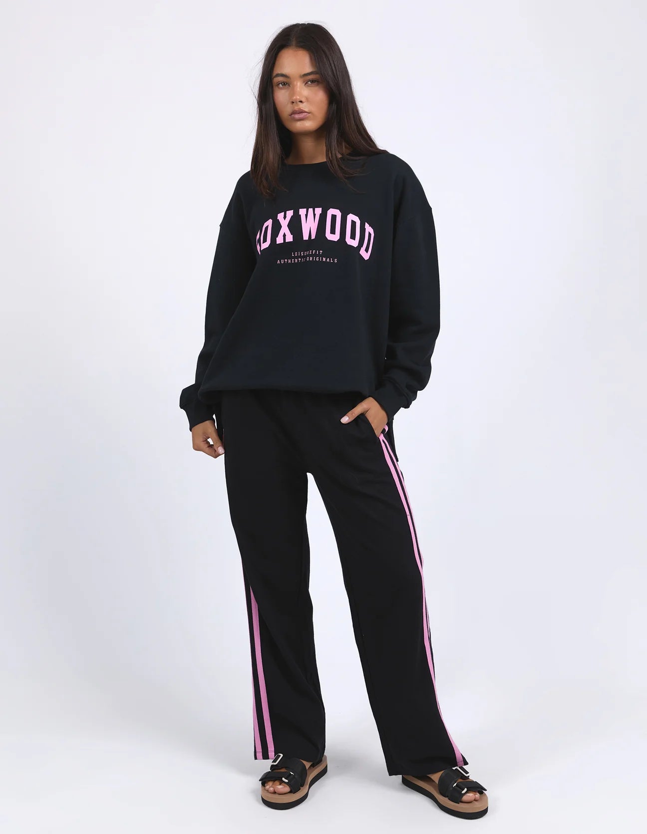 Power Pant Black With Neon Pink