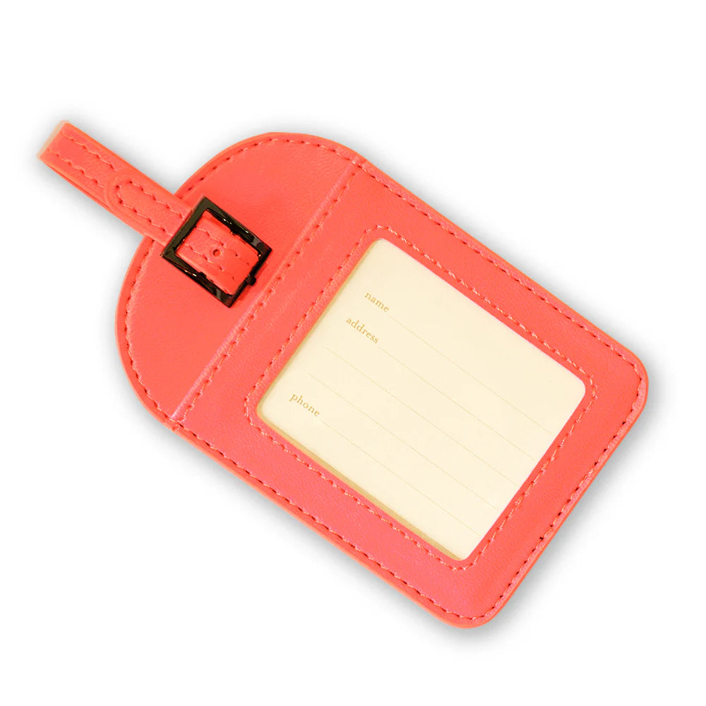Peach luggage tag