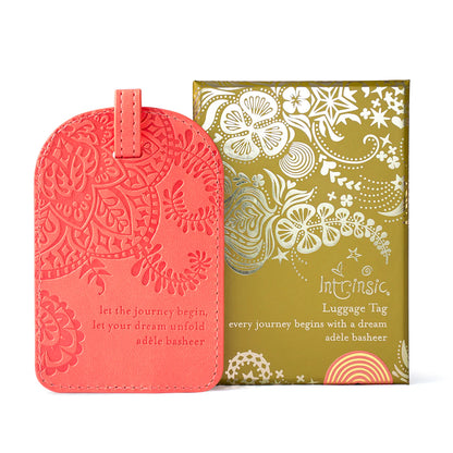 Peach luggage tag